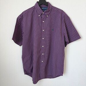 Ralph Lauren Shirt Mens Blake Button-Down Short Sleeves Two-Ply Cotton, Large